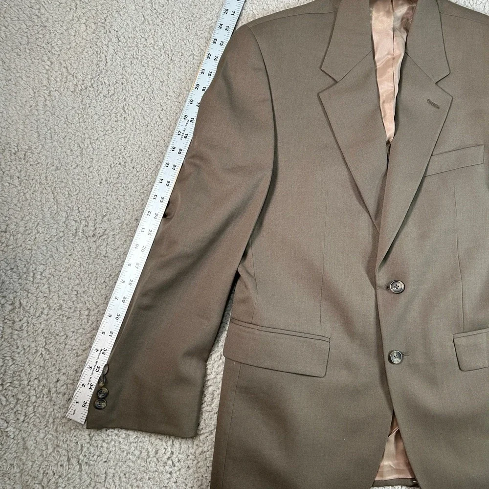 Chaps Mens 38 Short Taupe 100% Wool 2 Button Blazer Sport Coat Jacket NWT